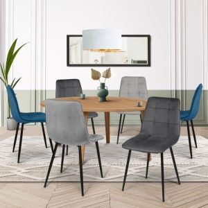 Sillas comedor mila terciopelo multicolor lote de 6