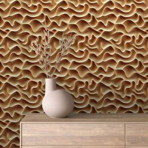 Papel pintado 3d olas beige calido 60cm por 250cm