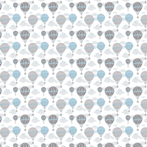 Papel pitado infantil globo azul 60cm por 300cm