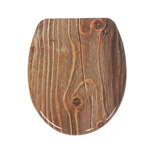 Tapa wc sinobath oval amortiguada madera retro dekor