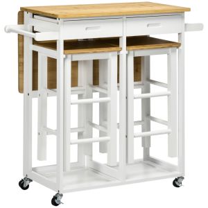 Conjunto de bar 86x75.5x83.5 cm bambú color marrón Homcom, hogar - cocina