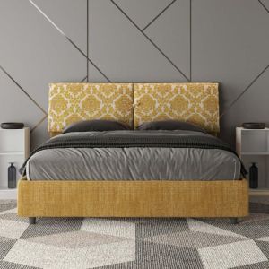 Cama con base de lamas - 160x200 - cabecero tapizado