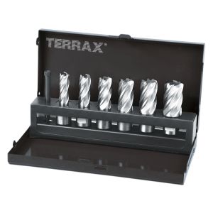 Terrax-a108820-juego de 7 brocas huecas con vástago weldon de 19 mm (6