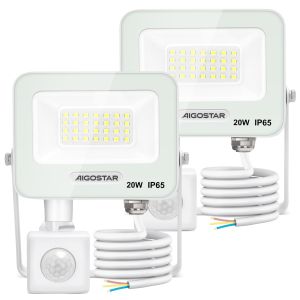 Aigostar focos LED exterior con detección de movimiento 20w 6500k,2 pcs