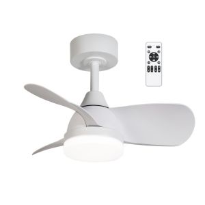 Ventilador de techo con luz LED borse mini blanco 3cct dim 18w ø90cm