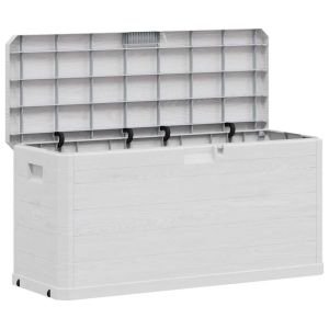 vidaXL caja de almacenamiento de jardín 280 l gris claro