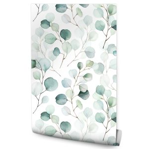 Papel Pintado Para El Salón Hojas Naturaleza Acuarela 53cm x 10m