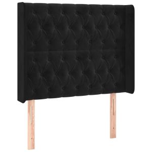 vidaXL cabecero con orejas de terciopelo negro 93x16x118/128 cm