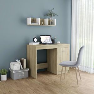 Escritorio madera contrachapada color roble sonoma 100x50x76 cm es5782