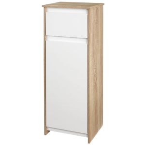 Armario para baño 32.6x30x90 cm mdf bicolor kleankin, hogar - baño