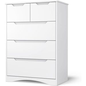 Cómoda de 5 cajones - blanco - mdf - 72x41x94 cm