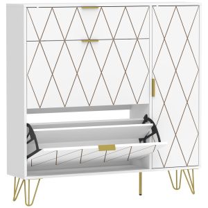 Zapatero 110x25x110.6 cm color blanco Homcom, hogar - muebles de recibidor