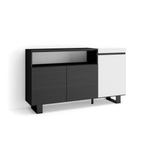Aparador para salón, 150x35x87cm, blanco y negro, rf2501