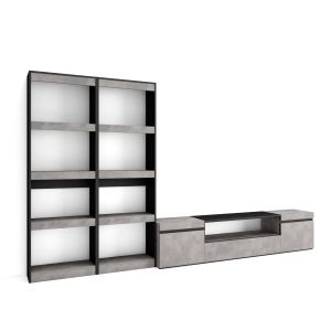 Muebles de salón para tv, 320x35x186cm, cemento rf2605