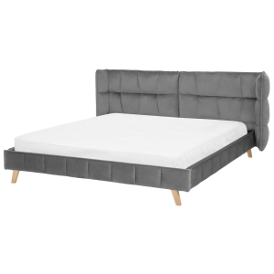 Cama terciopelo senlis 180 x 200 cm gris