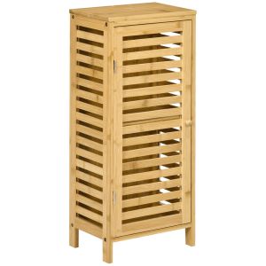 Armario de baño 30x19.9x70 cm bambú color marrón kleankin, hogar - baño
