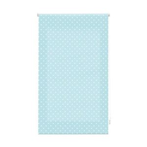 Estor enrollable premium 140x250  turquesa con motas blancas