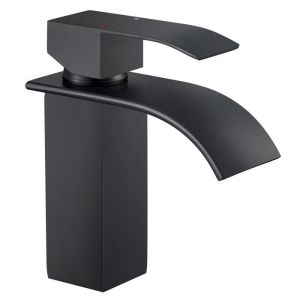 Grifo de lavabo cascada - cecipa max - acero inox - negro - altura 160 mm -