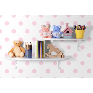 Papel pintado motas rosa