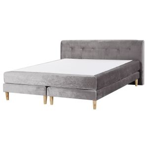 Cama continental terciopelo marquise 160 x 200 cm gris