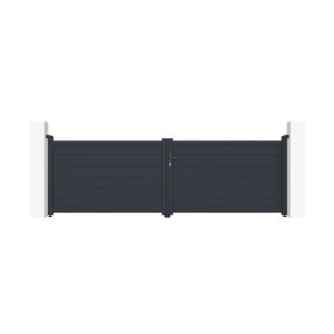 Puerta batiente regulable ancho 3,5m eiger h.115cm aluminio gris