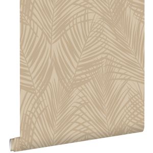Estahome papel pintado hojas de palmera beige 53 cm x 10.05 m