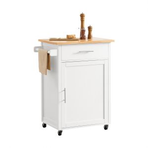 Carrito auxiliar de cocina con 1 cajón 1 puerta fkw102-wn sobuy