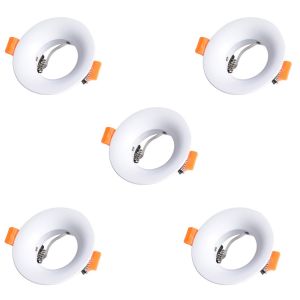 Pack 5 aro empotrable basic ii redondo blanco wonderlamp 1xgu10 ø85mm