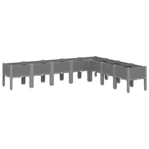 vidaXL jardinera con patas pp gris claro 200x160x42 cm