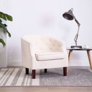 Sillón de tela beige qweo2639