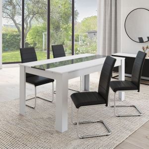 Sillas de comedor negras - lote de 4 - 39x48x92 cm