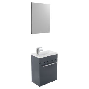 Ondee - nino lavamanos con espejo -  44cm - gris - lacado