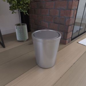 Capacidad de la bandeja de la tapa oscilante 5l - chrome de la carretilla