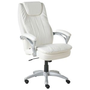 Silla ejecutiva chief piel sintética blanco crema
