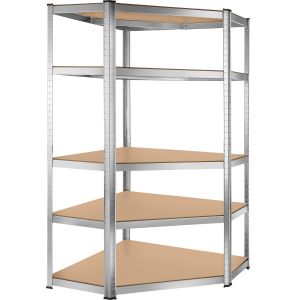 Tectake estantería industrial, 5 baldas hasta 875 kg, 180x89.5x89.5cm plata