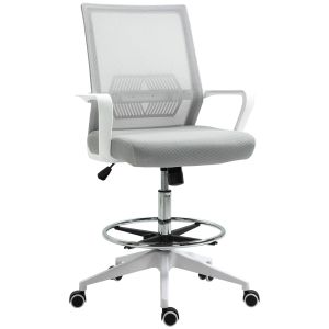 Silla de oficina tela gris 64x59x124 cm
