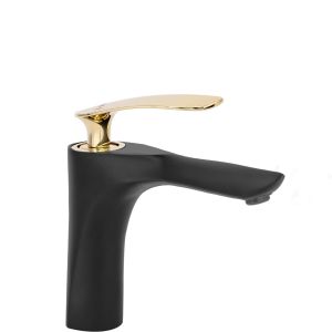 Rea grifo de baño orbit black gold low, 16x4,5x17 cm