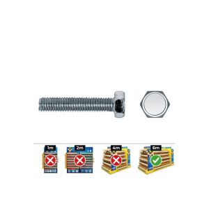 Caja 100 unid. Tornillo metrica hexagonal din/ref 933 ø8x16mm zincado