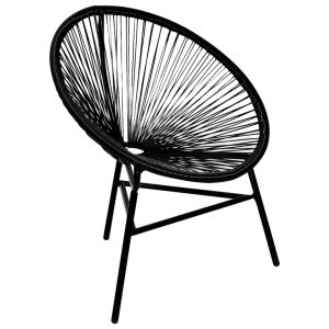 vidaXL silla redonda de jardín ratán sintético negro