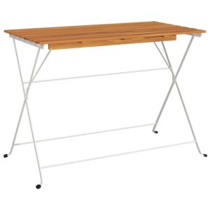 vidaXL mesa de cafetería plegable madera acacia y acero 100x54x71 cm