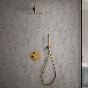 Imex - columna ducha empotrada con grifo dorado serie line