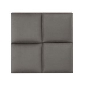 Set de 4 paneles de pared carpino terciopelo 30x30cm - gris oscuro