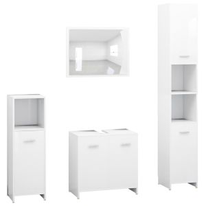 vidaXL conjunto de muebles de baño 4 pzas madera contrachapada blanco
