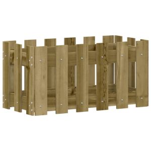 vidaXL jardinera diseño de valla madera de pino impregnada 60x30x30 cm