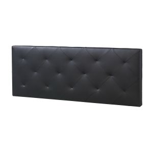 Cabecero tapizado rombo 140x60 cm negro, 8 cm de grosor
