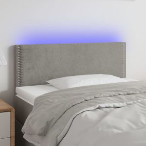 Cabecero con LED de terciopelo gris claro 80x5x78/88 cm eso2000