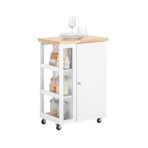 Carrito auxiliar de cocina 3 estantes 1 puerta fkw75-wn sobuy