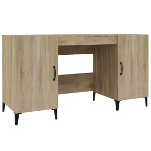 vidaXL escritorio madera contrachapada color roble sonoma 140x50x75 cm