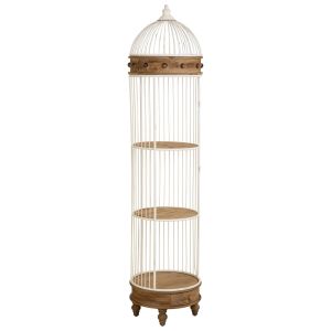 Estantería de madera y metal de 3 baldas blanca 40x40x176h cm