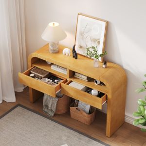 Mesa consola para recibidor y salón mdf natural 76,5x120x35,5cm